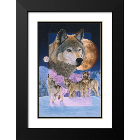 Blue Moon Black Modern Wood Framed Art Print with Double Matting by Stevenson, Graeme
