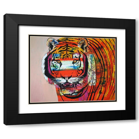 Burning Bright Eyes Black Modern Wood Framed Art Print with Double Matting by Stevenson, Graeme