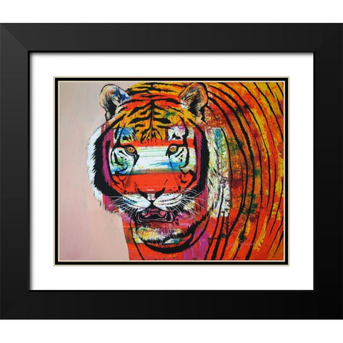 Burning Bright Eyes Black Modern Wood Framed Art Print with Double Matting by Stevenson, Graeme