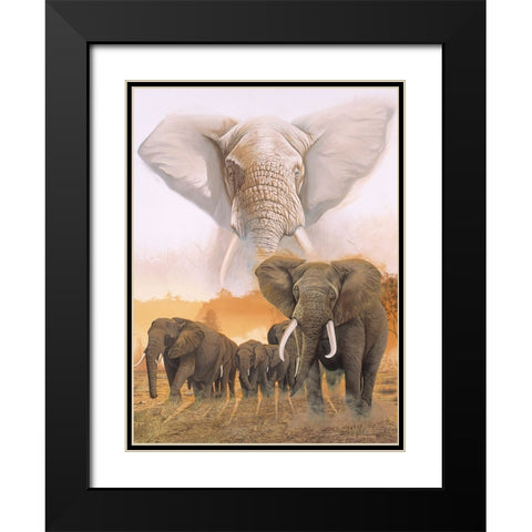 Confrontation Black Modern Wood Framed Art Print with Double Matting by Stevenson, Graeme