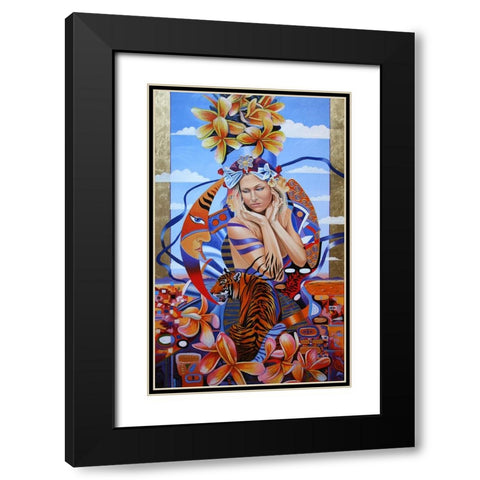 Electric Madonna Black Modern Wood Framed Art Print with Double Matting by Stevenson, Graeme