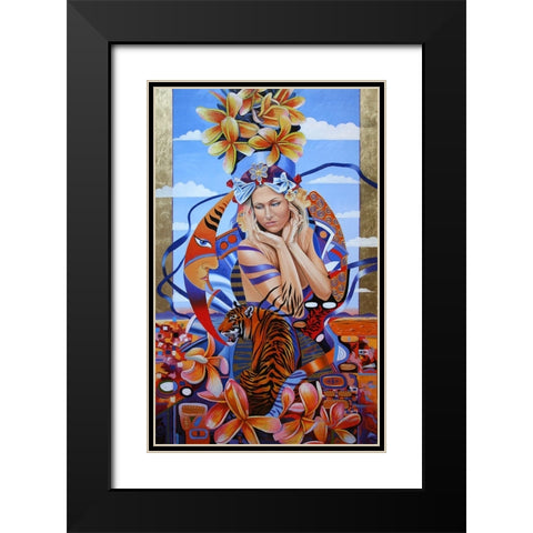 Electric Madonna Black Modern Wood Framed Art Print with Double Matting by Stevenson, Graeme