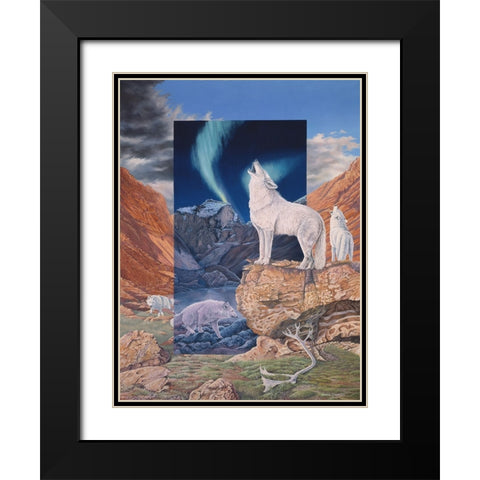 Foot Steps in the Night Black Modern Wood Framed Art Print with Double Matting by Stevenson, Graeme
