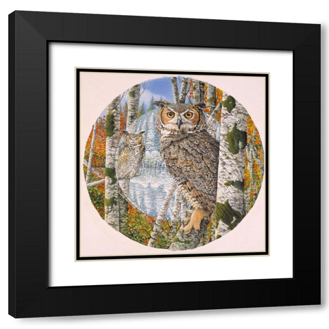 Great Horned Camoflage Black Modern Wood Framed Art Print with Double Matting by Stevenson, Graeme