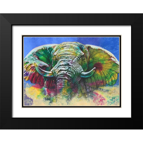 Green Dust Black Modern Wood Framed Art Print with Double Matting by Stevenson, Graeme