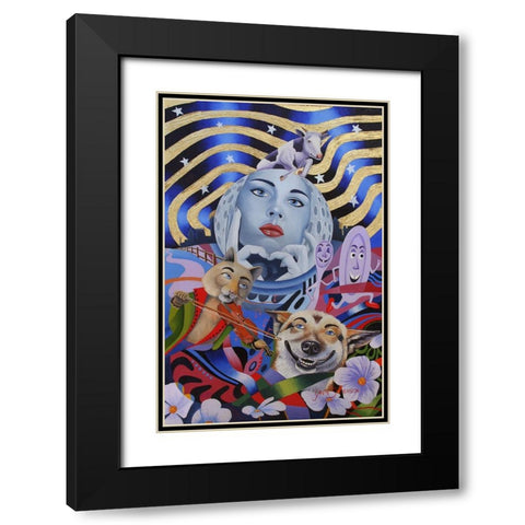 Hey Doddle Black Modern Wood Framed Art Print with Double Matting by Stevenson, Graeme