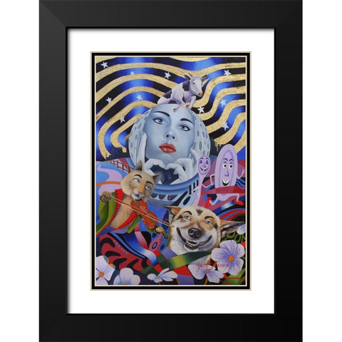 Hey Doddle Black Modern Wood Framed Art Print with Double Matting by Stevenson, Graeme