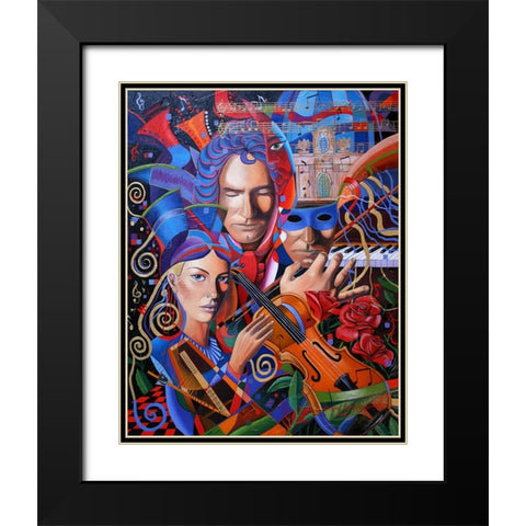 Is That You Beethoven Black Modern Wood Framed Art Print with Double Matting by Stevenson, Graeme