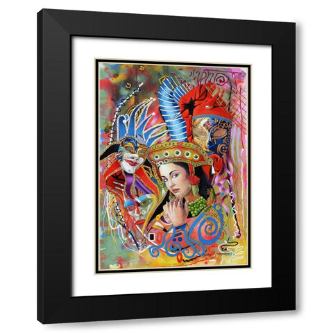 Mardi Gras Black Modern Wood Framed Art Print with Double Matting by Stevenson, Graeme