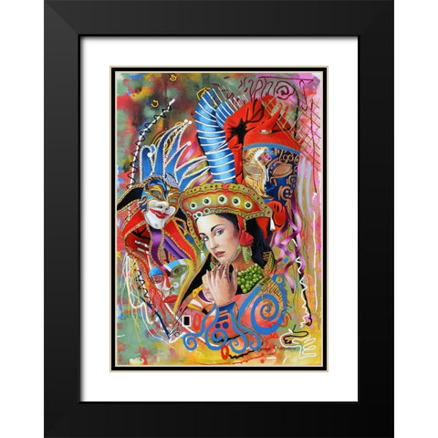 Mardi Gras Black Modern Wood Framed Art Print with Double Matting by Stevenson, Graeme