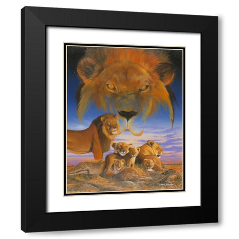 Masai Morning Black Modern Wood Framed Art Print with Double Matting by Stevenson, Graeme