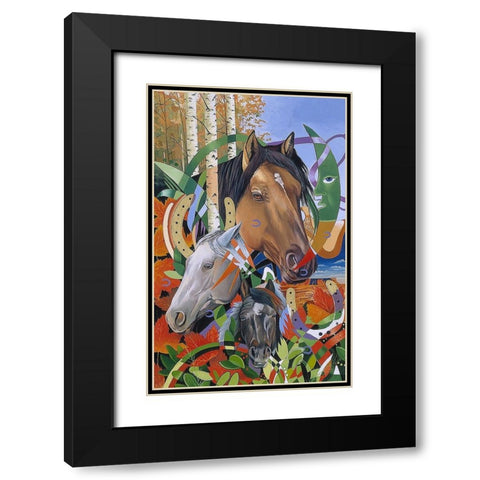 Mustang Dreams Black Modern Wood Framed Art Print with Double Matting by Stevenson, Graeme