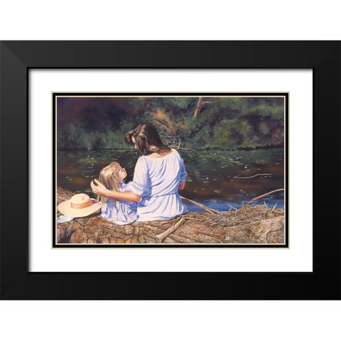 My Mothers Memories Black Modern Wood Framed Art Print with Double Matting by Stevenson, Graeme
