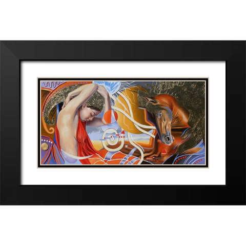 One With The Spirit Black Modern Wood Framed Art Print with Double Matting by Stevenson, Graeme