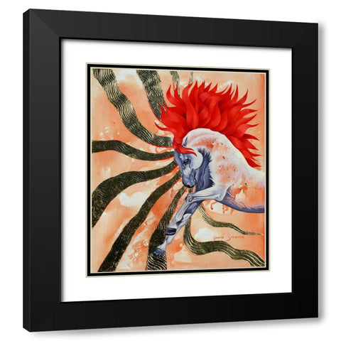 Red Stallion Black Modern Wood Framed Art Print with Double Matting by Stevenson, Graeme