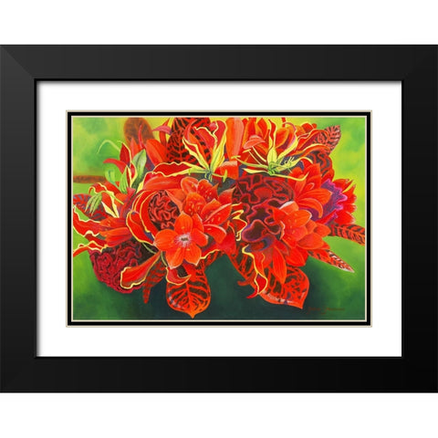 Red Vase Black Modern Wood Framed Art Print with Double Matting by Stevenson, Graeme