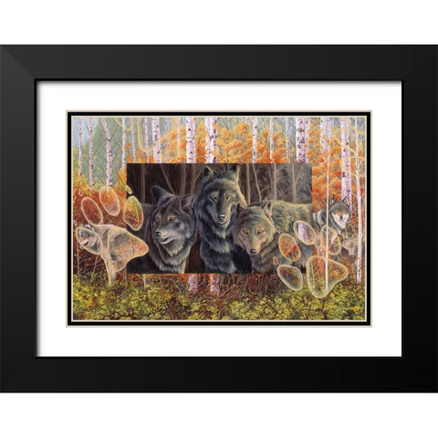 Step Lightly Black Modern Wood Framed Art Print with Double Matting by Stevenson, Graeme