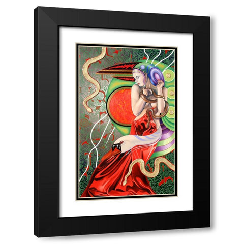 Temptation Of Eve 2 Black Modern Wood Framed Art Print with Double Matting by Stevenson, Graeme