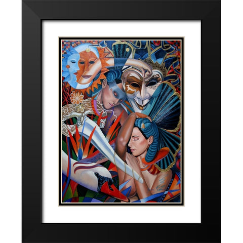 That Night Black Modern Wood Framed Art Print with Double Matting by Stevenson, Graeme