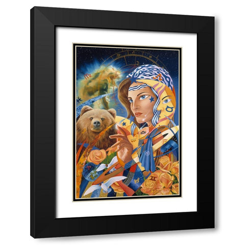 The Astrologer Black Modern Wood Framed Art Print with Double Matting by Stevenson, Graeme