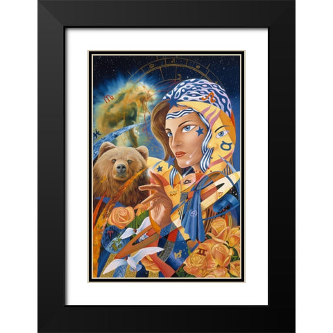 The Astrologer Black Modern Wood Framed Art Print with Double Matting by Stevenson, Graeme