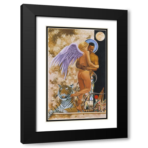 The Embrace Black Modern Wood Framed Art Print with Double Matting by Stevenson, Graeme
