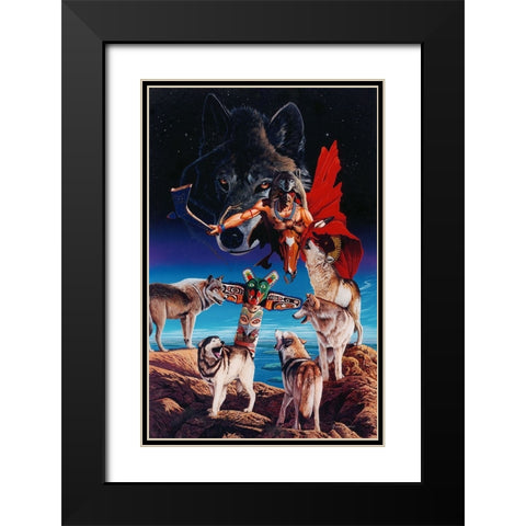 The Gathering Black Modern Wood Framed Art Print with Double Matting by Stevenson, Graeme