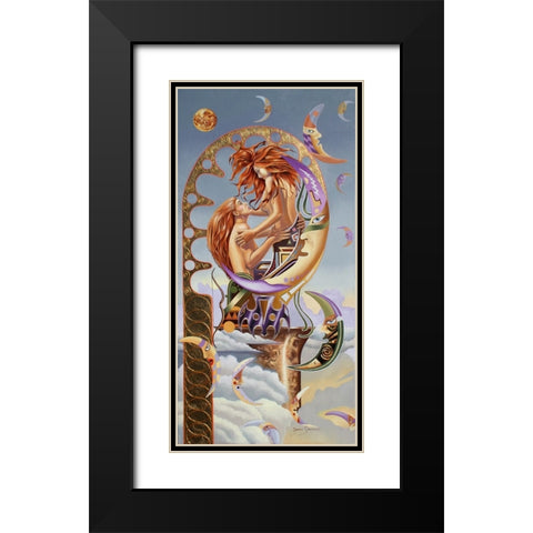The Huntress Black Modern Wood Framed Art Print with Double Matting by Stevenson, Graeme