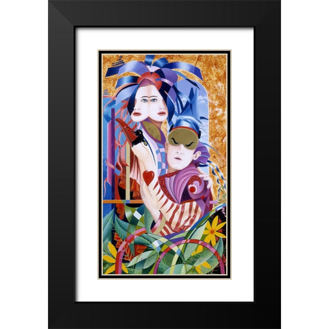 The Lovers Black Modern Wood Framed Art Print with Double Matting by Stevenson, Graeme