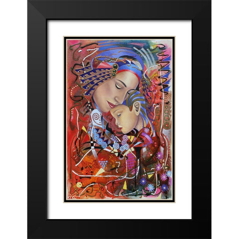 The Madonna Black Modern Wood Framed Art Print with Double Matting by Stevenson, Graeme