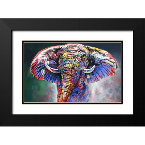 The Rainbow Bull Black Modern Wood Framed Art Print with Double Matting by Stevenson, Graeme