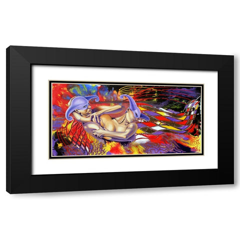 Universal Struggle Black Modern Wood Framed Art Print with Double Matting by Stevenson, Graeme