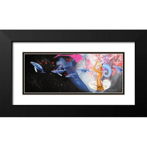 Universal Waters Black Modern Wood Framed Art Print with Double Matting by Stevenson, Graeme