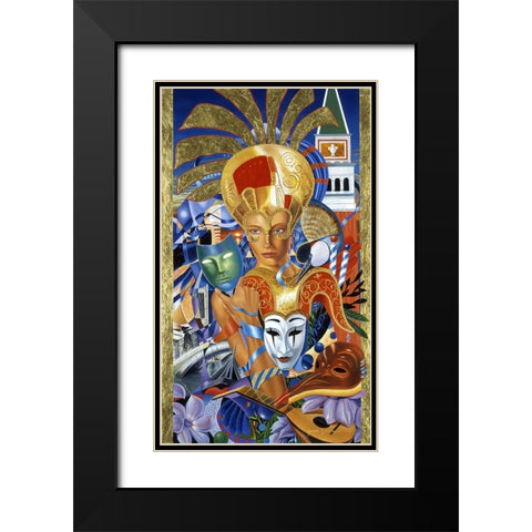 Venice Awaits Black Modern Wood Framed Art Print with Double Matting by Stevenson, Graeme
