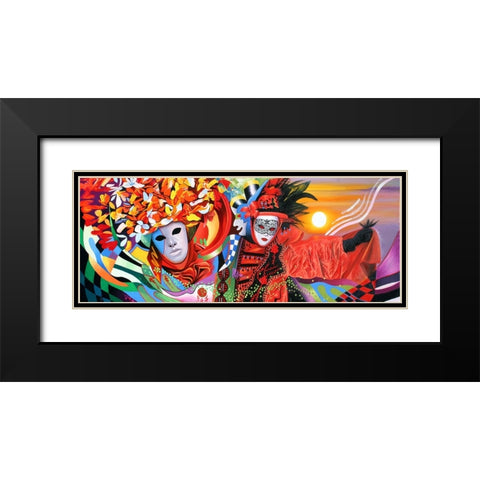 Venice Nights Black Modern Wood Framed Art Print with Double Matting by Stevenson, Graeme