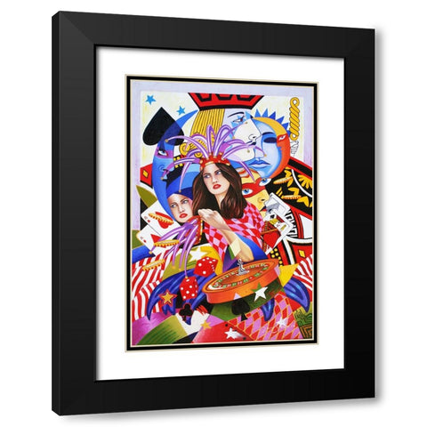 Viva Las Vegas 2 Black Modern Wood Framed Art Print with Double Matting by Stevenson, Graeme