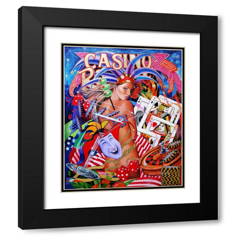 Viva Las Vegas Black Modern Wood Framed Art Print with Double Matting by Stevenson, Graeme
