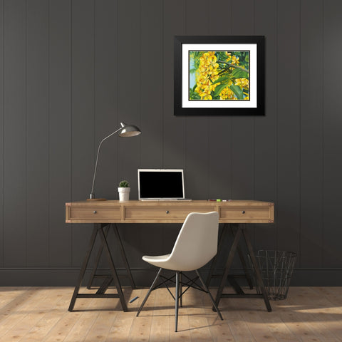 Yellow Flower Black Modern Wood Framed Art Print with Double Matting by Stevenson, Graeme
