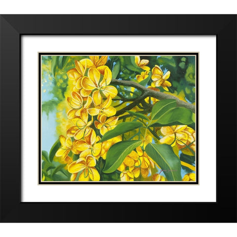 Yellow Flower Black Modern Wood Framed Art Print with Double Matting by Stevenson, Graeme