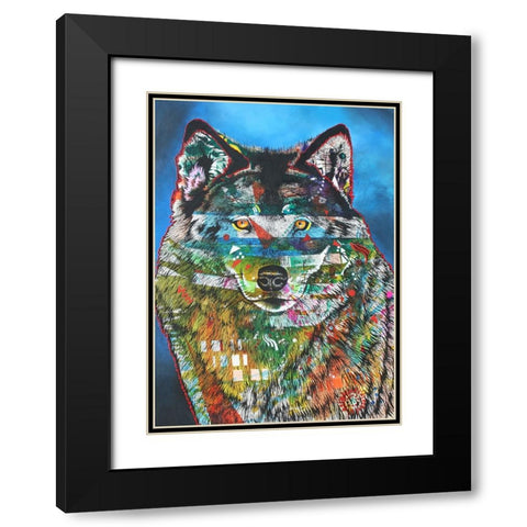 Wolfen Black Modern Wood Framed Art Print with Double Matting by Stevenson, Graeme