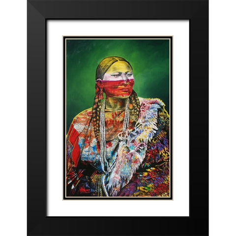 Arapaho Queen 1 Black Modern Wood Framed Art Print with Double Matting by Stevenson, Graeme
