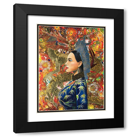 Dragon Lady Black Modern Wood Framed Art Print with Double Matting by Stevenson, Graeme