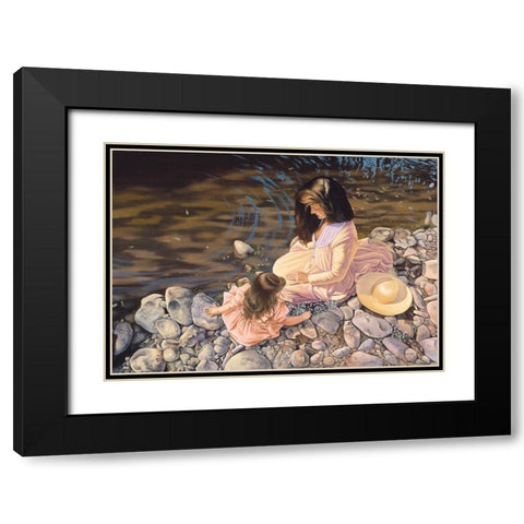 Stream Of Light Black Modern Wood Framed Art Print with Double Matting by Stevenson, Graeme