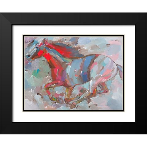 Fiery Runner Black Modern Wood Framed Art Print with Double Matting by Khorasani, Hooshang