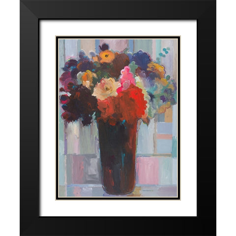 Touch of Pink Black Modern Wood Framed Art Print with Double Matting by Khorasani, Hooshang