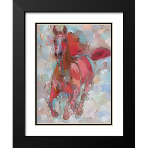 Red Wind Black Modern Wood Framed Art Print with Double Matting by Khorasani, Hooshang