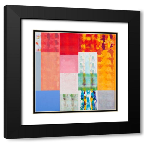 Patch of Color Black Modern Wood Framed Art Print with Double Matting by Khorasani, Hooshang