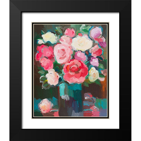 Rose Garden Black Modern Wood Framed Art Print with Double Matting by Khorasani, Hooshang