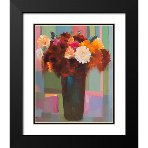 Bouquet of Many Colors Black Modern Wood Framed Art Print with Double Matting by Khorasani, Hooshang