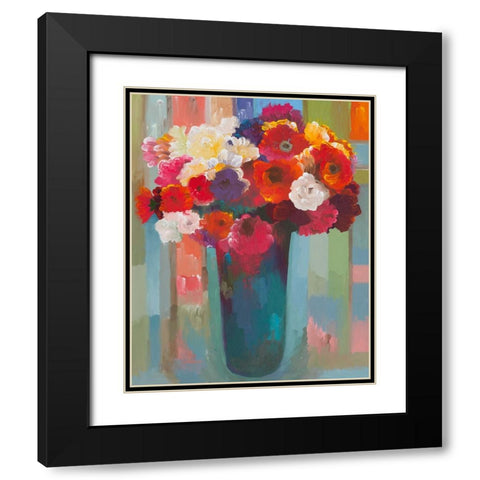 Bright Bouquet Black Modern Wood Framed Art Print with Double Matting by Khorasani, Hooshang